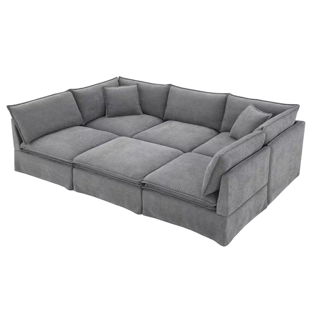 Harper & Bright 125.5 in. 6-Piece Sectional Sofa