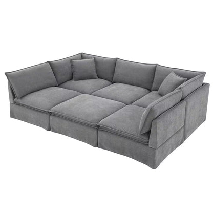 Harper & Bright 125.5 in. 6-Piece Sectional Sofa