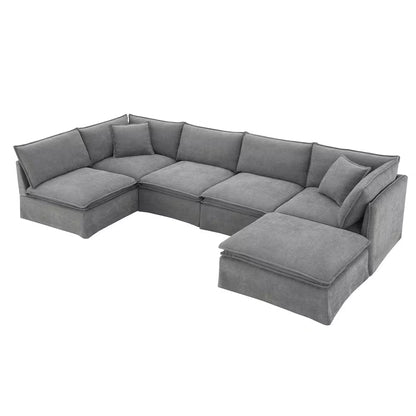 Harper & Bright 125.5 in. 6-Piece Sectional Sofa
