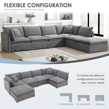Harper & Bright 125.5 in. 6-Piece Sectional Sofa