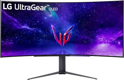 LG 45GR95QE-B Curved Ultragear Gaming Monitor 45-Inch (3440 x 1440) OLED Display, 240Hz Refresh Rate, 0.03ms GtG Response Time, NVIDIA G-SYNC Compatible, Contrast Ratio 1.5M:1, Black