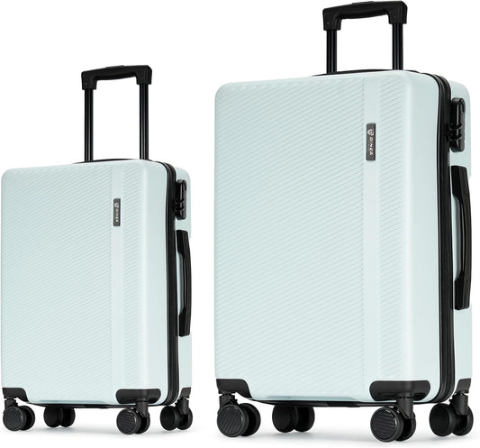 Luggage Sets 2 Piece,Hardshell Luggage Sets with Spinner Wheels,Suitcases with Wheels,Light Blue, OD-Z2020