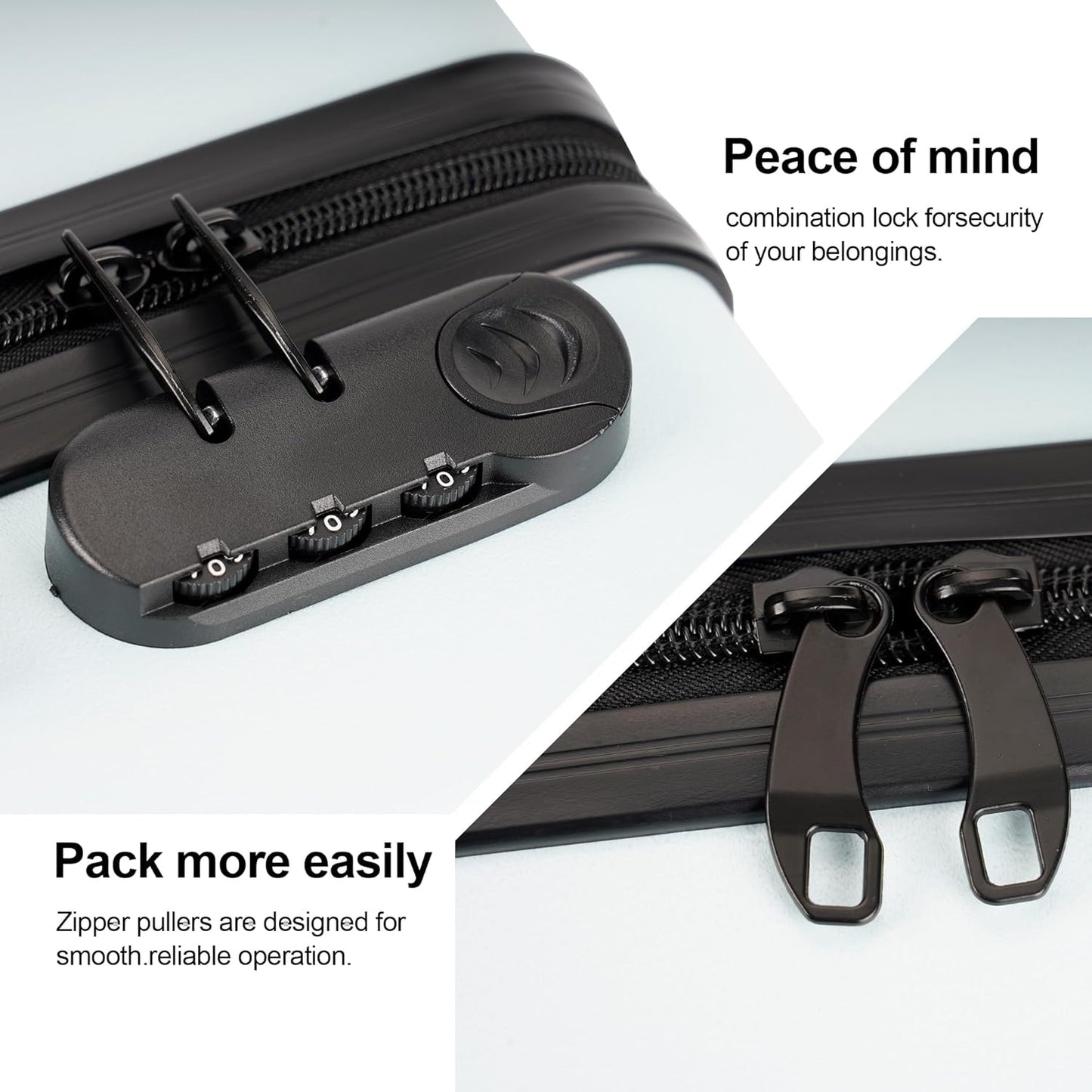 Luggage Sets 2 Piece,Hardshell Luggage Sets with Spinner Wheels,Suitcases with Wheels,Light Blue, OD-Z2020