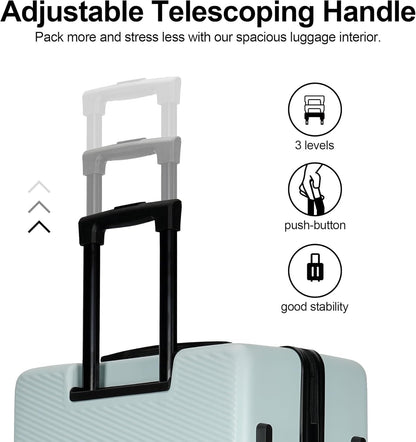 Luggage Sets 2 Piece,Hardshell Luggage Sets with Spinner Wheels,Suitcases with Wheels,Light Blue, OD-Z2020