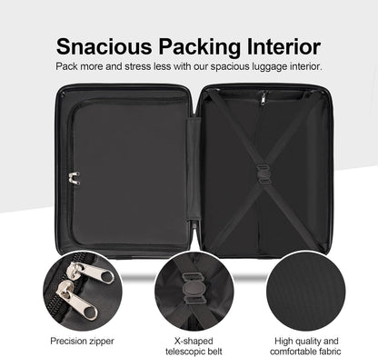 Luggage Sets 2 Piece,Hardshell Luggage Sets with Spinner Wheels,Suitcases with Wheels,Light Blue, OD-Z2020