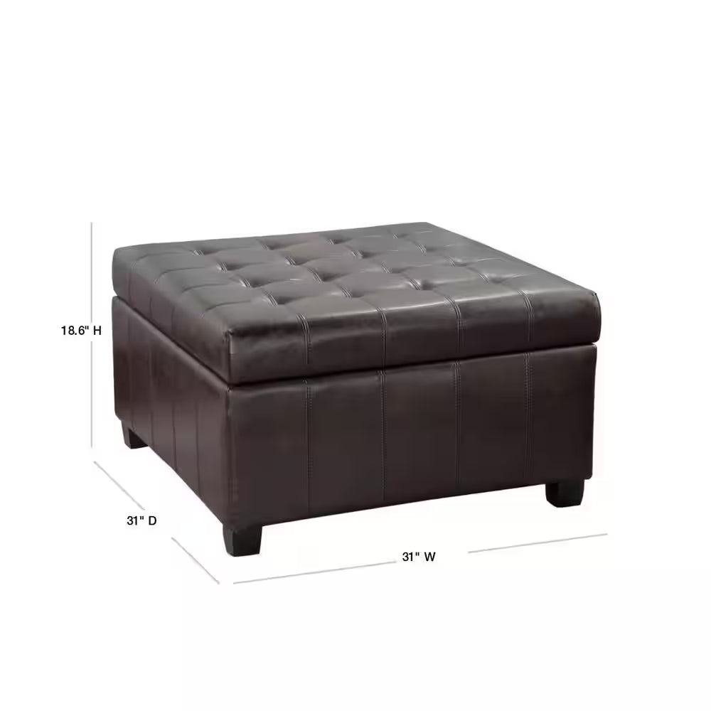 Alexandria Brown Storage Ottoman