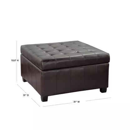 Alexandria Brown Storage Ottoman