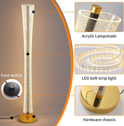Floor Lamp with White Glass Lampshade