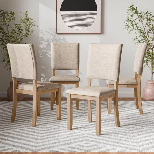 Jovie Natural Fabric Dining Chair (Set)