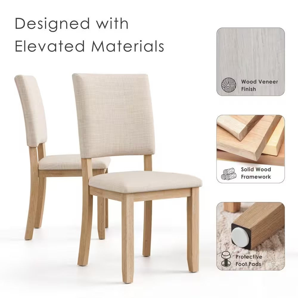 Jovie Natural Fabric Dining Chair (Set)