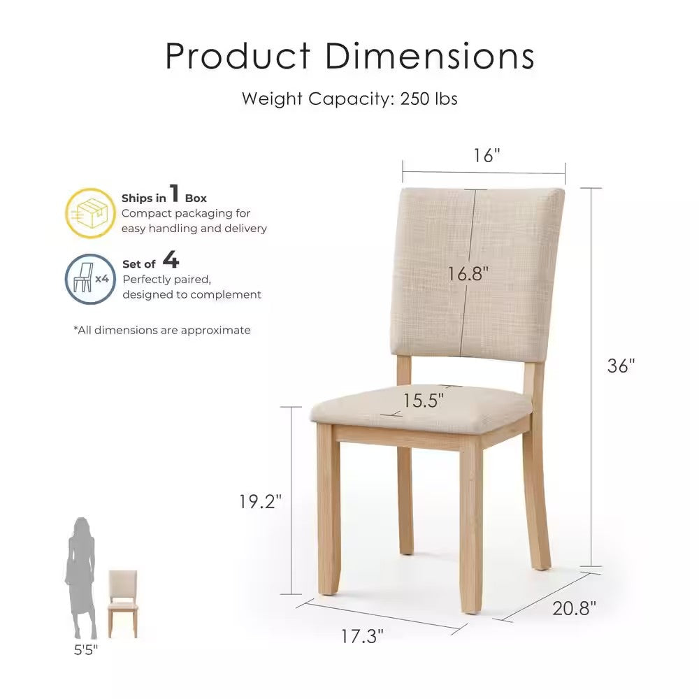 Jovie Natural Fabric Dining Chair (Set)