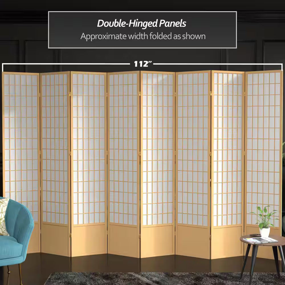 7 ft. Natural 8-Panel Room Divider