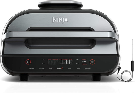 Ninja Indoor Grill, Foodi Smart XL 6-in-1 Indoor Grill with Air Fry, Roast, Bake, Broil & Dehydrate