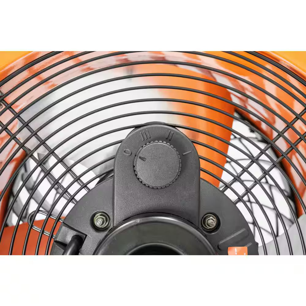Commercial Electric 16 in. 3-Speed Floor Fan in Orange High Velocity Turbo