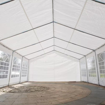 16x32x9.2 White Carport Canopy with Sides