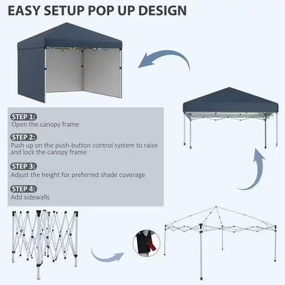 10 ft. x 10 ft. Pop Up Navy Blue Canopy Tent