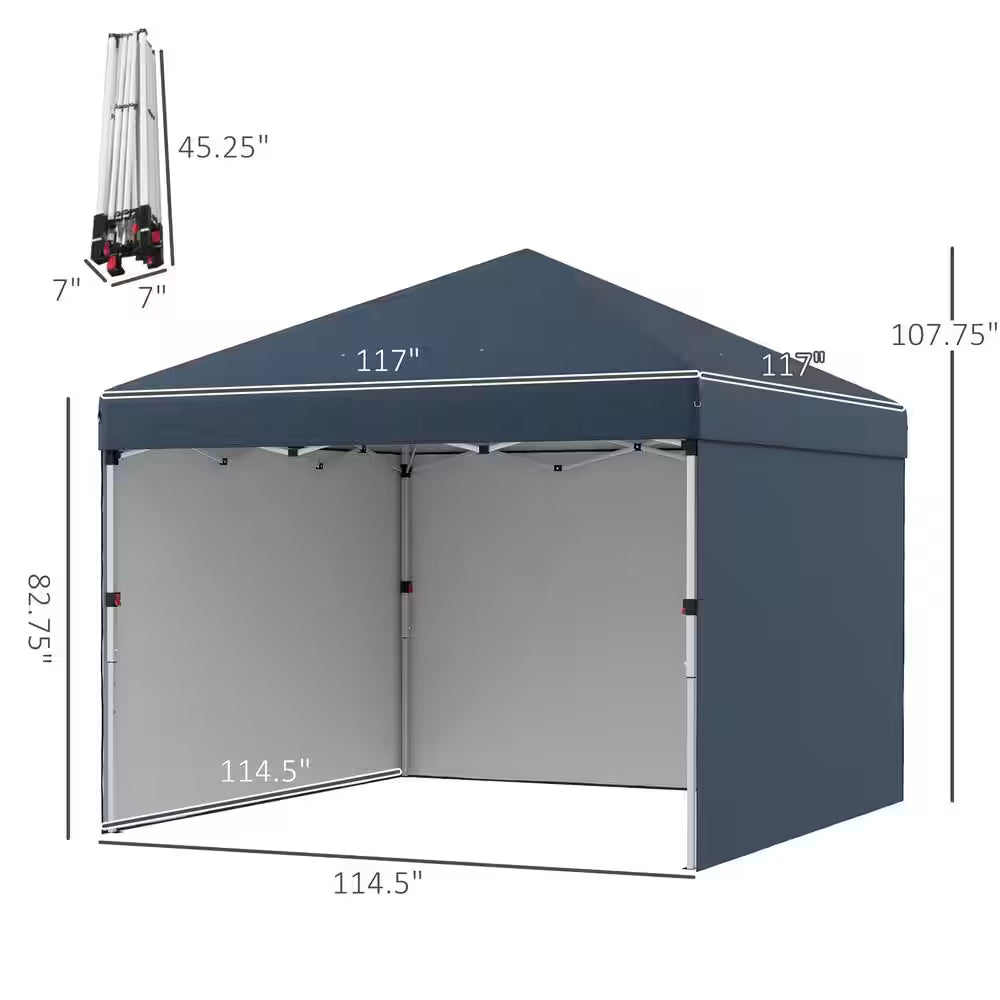 10 ft. x 10 ft. Pop Up Navy Blue Canopy Tent