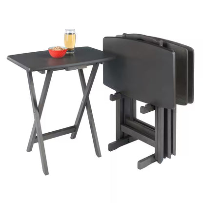 Dorian 23.62 in. Oyster Gray 5-Piece Snack Table