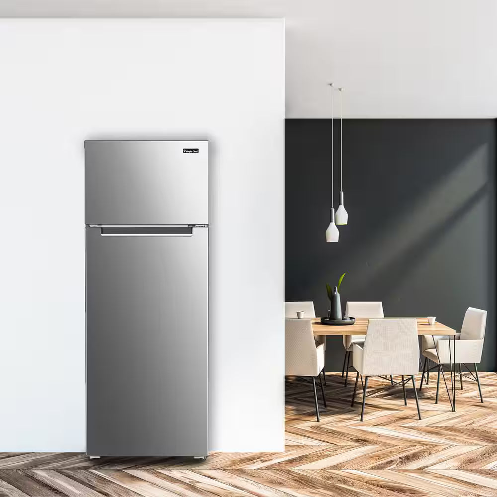 7.3 cu. ft. 2-Door Mini Fridge in Platinum Steel with Freezer