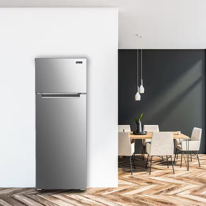 7.3 cu. ft. 2-Door Mini Fridge in Platinum Steel with Freezer
