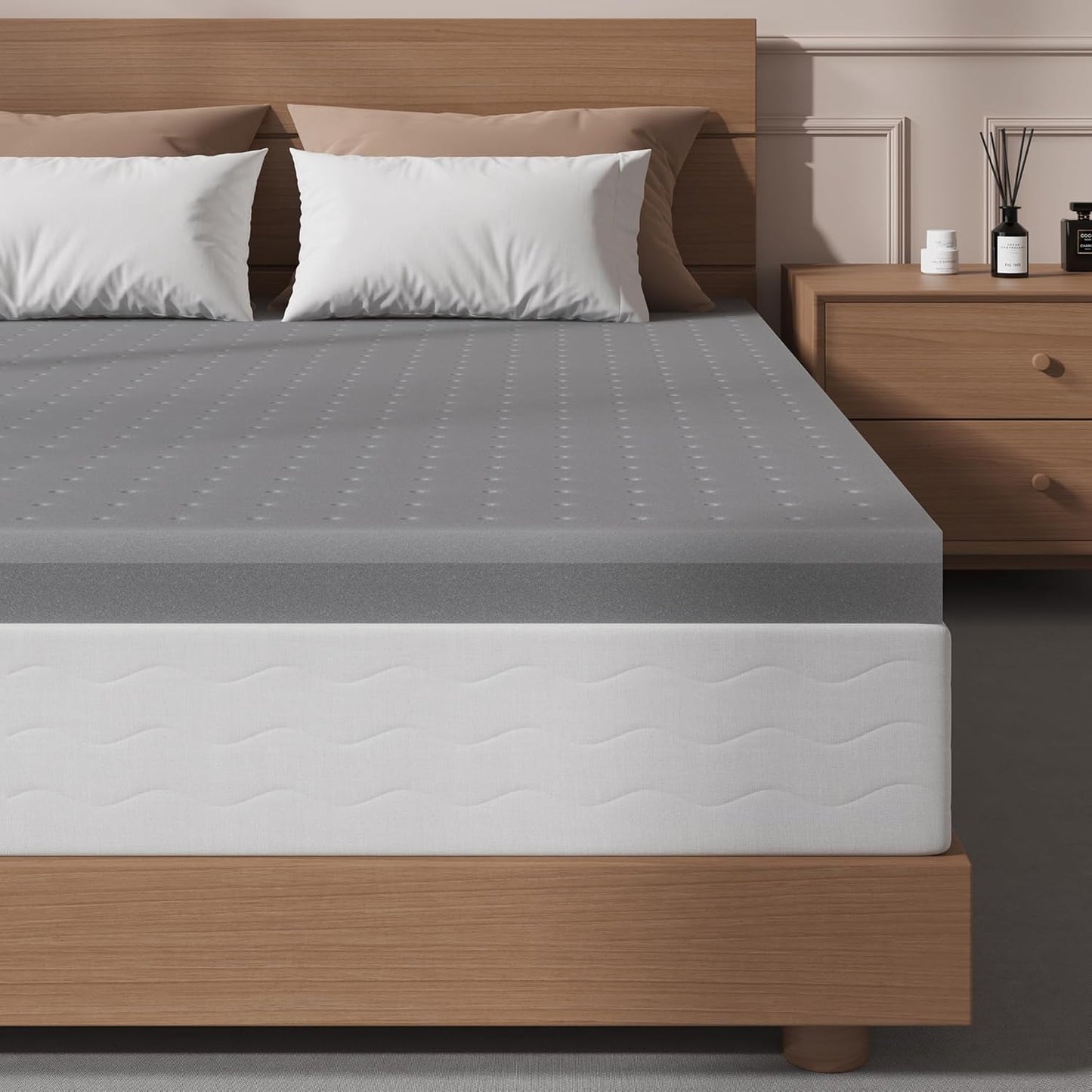 Sleepmax Extra Firm Mattress Topper Queen Size 3 Inch - Firm Memory Foam Mattress Topper