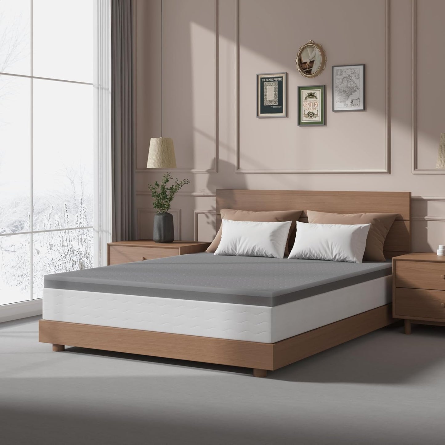 Sleepmax Extra Firm Mattress Topper Queen Size 3 Inch - Firm Memory Foam Mattress Topper