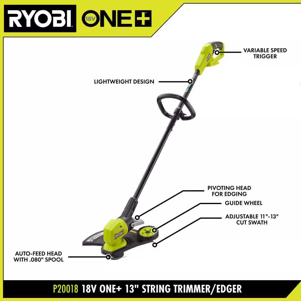 RYOBI ONE+ 18V Trimmer/Edger & Blower Kit
