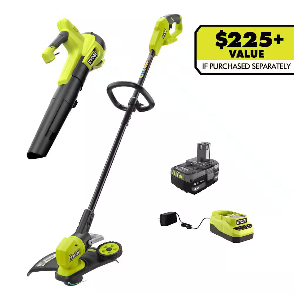 RYOBI ONE+ 18V Trimmer/Edger & Blower Kit