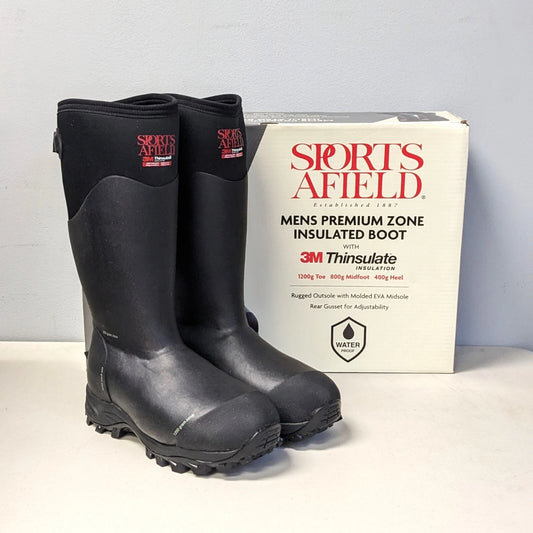 Sports Afield “Premium Zone Insulated” Men's Waterproof Hunting Boot [Black] NEW SIZE 13
