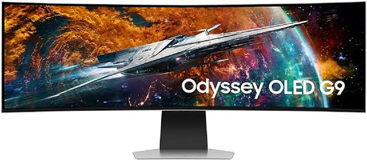 SAMSUNG 49" Odyssey OLED G9 (G95SC) Series Curved Smart Gaming Monitor, 240Hz, 0.03ms, G-Sync Compatible, Dual QHD, Neo Quantum Processor Pro, LS49CG954SNXZA, 2023