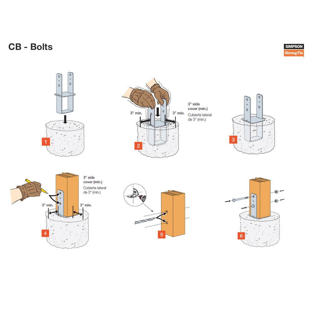 CB Hot-Dip Galvanized Column Base for 8x8 Lumber