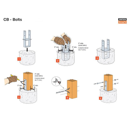 CB Hot-Dip Galvanized Column Base for 8x8 Lumber