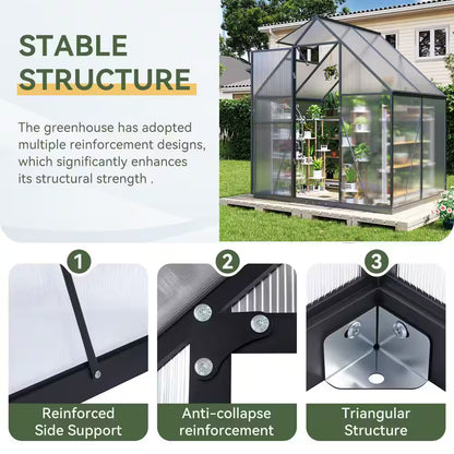 Sizzim 6 ft W x 4 ft D x 6.5 ft H Greenhouse