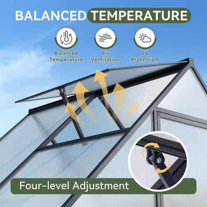 Sizzim 6 ft W x 4 ft D x 6.5 ft H Greenhouse