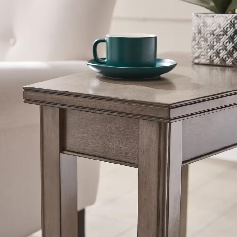 Laurent 17 Smoke Gray Wood End Table with Shelf