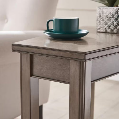 Laurent 17 Smoke Gray Wood End Table with Shelf