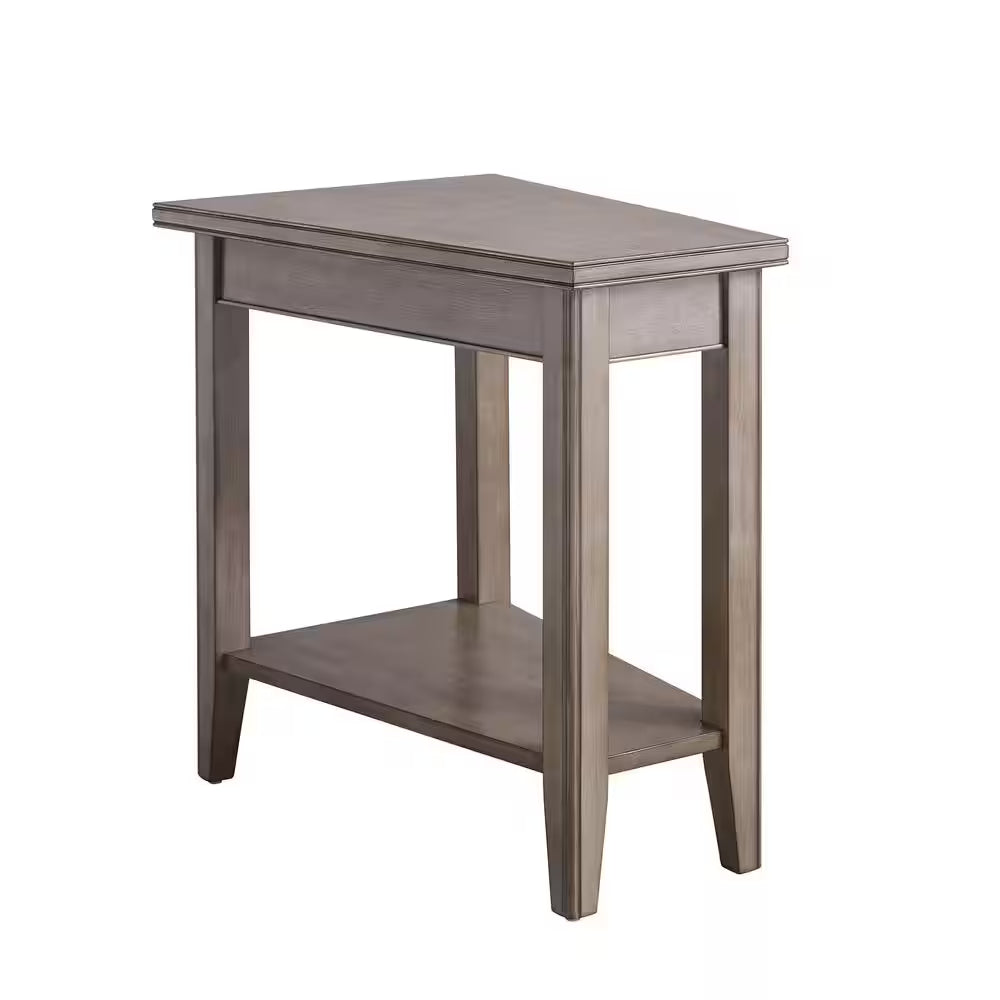 Laurent 17 Smoke Gray Wood End Table with Shelf