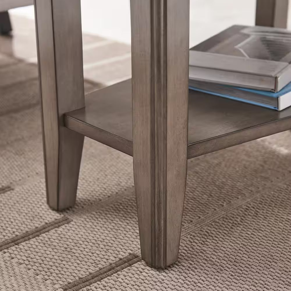 Laurent 17 Smoke Gray Wood End Table with Shelf