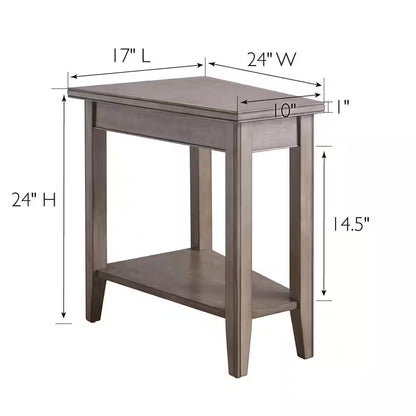 Laurent 17 Smoke Gray Wood End Table with Shelf