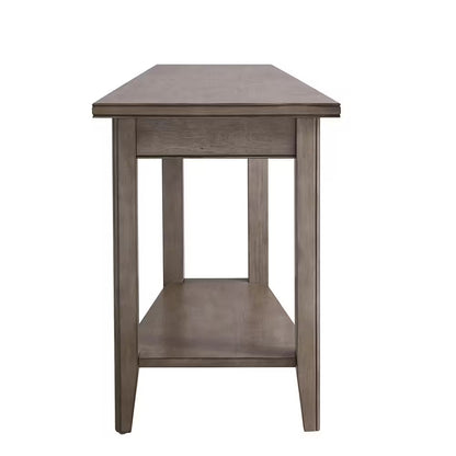 Laurent 17 Smoke Gray Wood End Table with Shelf
