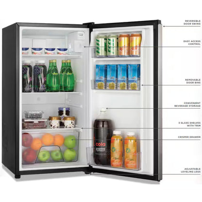 3.2 cu. ft. Mini Fridge Stainless Steel