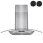 36 in. Wall Mount Range Hood, Glass & Steel