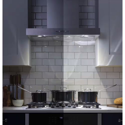GE Profile 30 in. Wall Mount Range Hood with LED Light in Stainless Steel