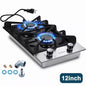 Profile 12 in. 2 Burners Recessed Gas Cook top in Stainless Steel with Melt-proof metal knobs