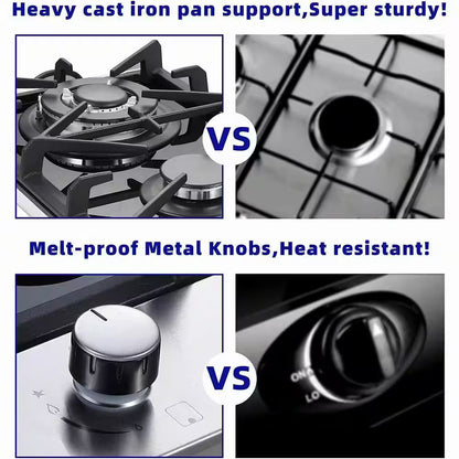 Profile 12 in. 2 Burners Recessed Gas Cook top in Stainless Steel with Melt-proof metal knobs