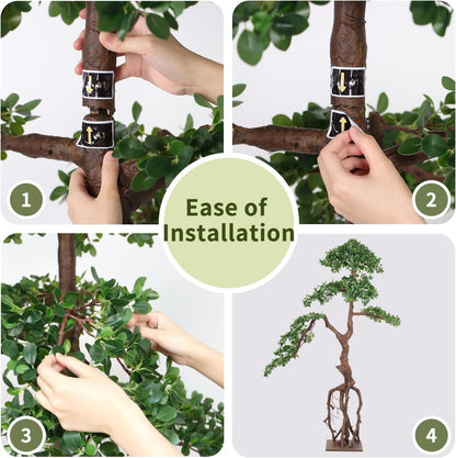 6ft Ficus Artificial Trees, 72" Tall Lifelike Faux Tree, Green Lush Fake Ficus Tree