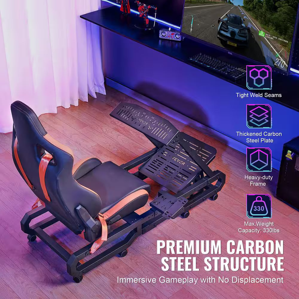 Racing Wheel Stand with Wheels for Logitech G923/G920/G29, Heavy Duty Steel Driving Simulator, Max Load 330 lbs.