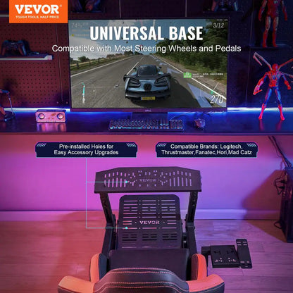 Racing Wheel Stand with Wheels for Logitech G923/G920/G29, Heavy Duty Steel Driving Simulator, Max Load 330 lbs.