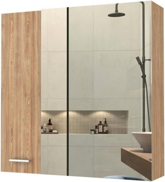 emberly Row Modern Medicine Cabinet in Pine Beige Engineered Wood