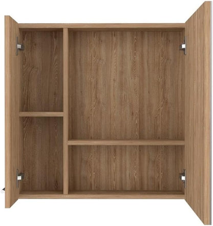 emberly Row Modern Medicine Cabinet in Pine Beige Engineered Wood
